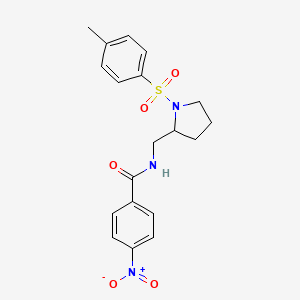 4-nitro-N-((1-tosylpyrrolidin-2-yl)methyl)benzamide