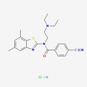 4-cyano-N-(2-(diethylamino)ethyl)-N-(5,7-dimethylbenzo[d]thiazol-2-yl)benzamide hydrochloride