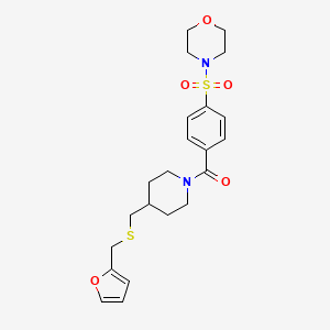 molecular formula C22H28N2O5S2 B2797744 (4-(((Furan-2-ylmethyl)thio)methyl)piperidin-1-yl)(4-(morpholinosulfonyl)phenyl)methanone CAS No. 1396630-18-4