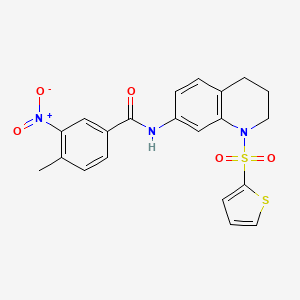 4-methyl-3-nitro-N-(1-(thiophen-2-ylsulfonyl)-1,2,3,4-tetrahydroquinolin-7-yl)benzamide