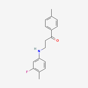 molecular formula C17H18FNO B2797750 3-(3-Fluoro-4-methylanilino)-1-(4-methylphenyl)-1-propanone CAS No. 882748-50-7