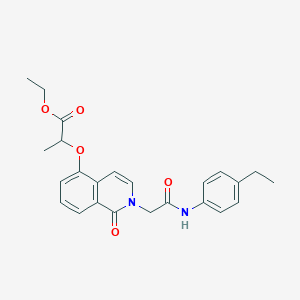 Ethyl 2-[(2-{[(4-ethylphenyl)carbamoyl]methyl}-1-oxo-1,2-dihydroisoquinolin-5-yl)oxy]propanoate