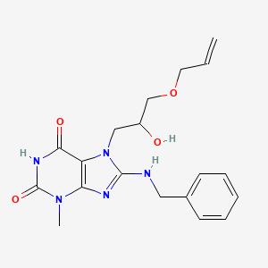 molecular formula C19H23N5O4 B2797759 7-(3-(allyloxy)-2-hydroxypropyl)-8-(benzylamino)-3-methyl-1H-purine-2,6(3H,7H)-dione CAS No. 876893-43-5