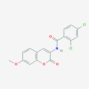 molecular formula C17H11Cl2NO4 B2797760 2,4-dichloro-N-(7-methoxy-2-oxo-2H-chromen-3-yl)benzenecarboxamide CAS No. 338755-96-7
