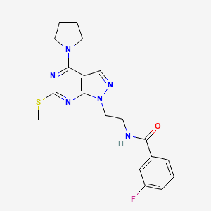 3-fluoro-N-(2-(6-(methylthio)-4-(pyrrolidin-1-yl)-1H-pyrazolo[3,4-d]pyrimidin-1-yl)ethyl)benzamide