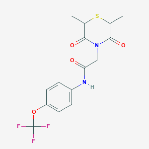 2-(2,6-dimethyl-3,5-dioxothiomorpholin-4-yl)-N-[4-(trifluoromethoxy)phenyl]acetamide
