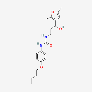 molecular formula C20H28N2O4 B2797777 1-(4-Butoxyphenyl)-3-(3-(2,5-dimethylfuran-3-yl)-3-hydroxypropyl)urea CAS No. 1421508-90-8