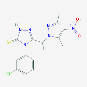4-(3-chlorophenyl)-3-(1-{4-nitro-3,5-dimethyl-1H-pyrazol-1-yl}ethyl)-5-sulfanyl-4H-1,2,4-triazole