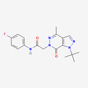 2-(1-(tert-butyl)-4-methyl-7-oxo-1H-pyrazolo[3,4-d]pyridazin-6(7H)-yl)-N-(4-fluorophenyl)acetamide