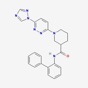 molecular formula C24H23N7O B2797786 1-(6-(1H-1,2,4-三唑-1-基)吡啶并[3,4-d]嘧啶-3-基)-N-([1,1'-联苯基]-2-基)哌啶-3-甲酰胺 CAS No. 1797729-63-5