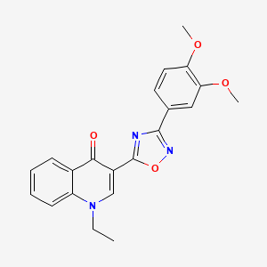 molecular formula C21H19N3O4 B2797790 3-(3-(3,4-dimethoxyphenyl)-1,2,4-oxadiazol-5-yl)-1-ethylquinolin-4(1H)-one CAS No. 1260748-48-8