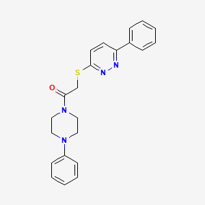 molecular formula C22H22N4OS B2797793 1-(4-Phenylpiperazin-1-yl)-2-((6-phenylpyridazin-3-yl)thio)ethanone CAS No. 872630-38-1