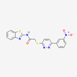 molecular formula C19H13N5O3S2 B2797809 N-(benzo[d]thiazol-2-yl)-2-((6-(3-nitrophenyl)pyridazin-3-yl)thio)acetamide CAS No. 896053-91-1