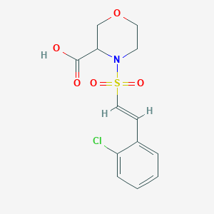 molecular formula C13H14ClNO5S B2797811 4-[(E)-2-(2-Chlorophenyl)ethenyl]sulfonylmorpholine-3-carboxylic acid CAS No. 2249689-43-6