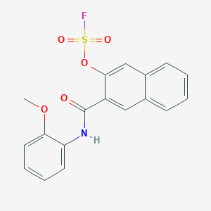 molecular formula C18H14FNO5S B2797816 2-Fluorosulfonyloxy-3-[(2-methoxyphenyl)carbamoyl]naphthalene CAS No. 339993-70-3
