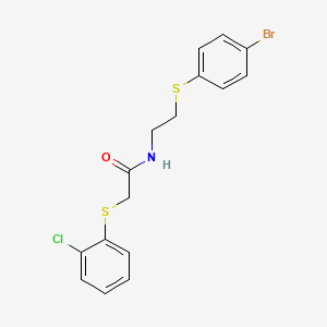 molecular formula C16H15BrClNOS2 B2797823 N-{2-[(4-溴苯基)硫基]乙基}-2-[(2-氯苯基)硫基]乙酰胺 CAS No. 337923-59-8