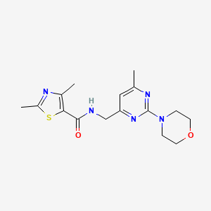 molecular formula C16H21N5O2S B2797830 2,4-dimethyl-N-((6-methyl-2-morpholinopyrimidin-4-yl)methyl)thiazole-5-carboxamide CAS No. 1797721-00-6