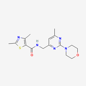 molecular formula C16H21N5O2S B2797830 2,4-二甲基-N-((6-甲基-2-吗啉基嘧啶-4-基)甲基)噻唑-5-甲酰胺 CAS No. 1797721-00-6