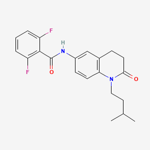 molecular formula C21H22F2N2O2 B2797831 2,6-二氟-N-(1-异戊基-2-氧代-1,2,3,4-四氢喹啉-6-基)苯甲酰胺 CAS No. 941911-40-6