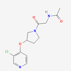 molecular formula C13H16ClN3O3 B2797834 N-(2-(3-((3-chloropyridin-4-yl)oxy)pyrrolidin-1-yl)-2-oxoethyl)acetamide CAS No. 2034447-54-4