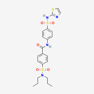 molecular formula C22H26N4O5S3 B2797843 4-(N,N-dipropylsulfamoyl)-N-(4-(N-(thiazol-2-yl)sulfamoyl)phenyl)benzamide CAS No. 314247-86-4