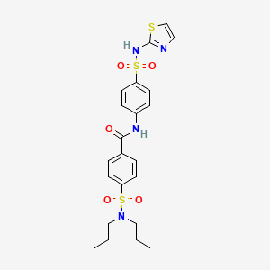 molecular formula C22H26N4O5S3 B2797843 4-(N,N-二丙基磺酰胺)-N-(4-(N-(噻唑-2-基)磺酰胺)苯基)苯甲酰胺 CAS No. 314247-86-4