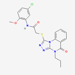 molecular formula C21H20ClN5O3S B2797844 N-(5-chloro-2-methoxyphenyl)-2-({5-oxo-4-propyl-4H,5H-[1,2,4]triazolo[4,3-a]quinazolin-1-yl}sulfanyl)acetamide CAS No. 1111151-10-0