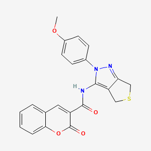 N-[2-(4-methoxyphenyl)-4,6-dihydrothieno[3,4-c]pyrazol-3-yl]-2-oxochromene-3-carboxamide