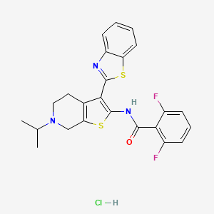 N-(3-(benzo[d]thiazol-2-yl)-6-isopropyl-4,5,6,7-tetrahydrothieno[2,3-c]pyridin-2-yl)-2,6-difluorobenzamide hydrochloride