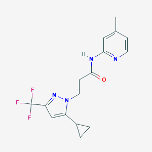 3-[5-cyclopropyl-3-(trifluoromethyl)-1H-pyrazol-1-yl]-N-(4-methyl-2-pyridinyl)propanamide