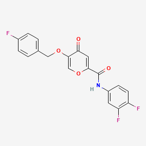 N-(3,4-difluorophenyl)-5-((4-fluorobenzyl)oxy)-4-oxo-4H-pyran-2-carboxamide
