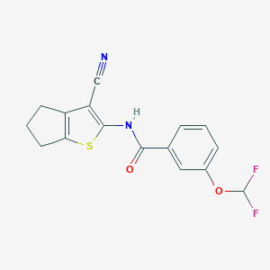 molecular formula C16H12F2N2O2S B279791 N-(3-cyano-5,6-dihydro-4H-cyclopenta[b]thiophen-2-yl)-3-(difluoromethoxy)benzamide 