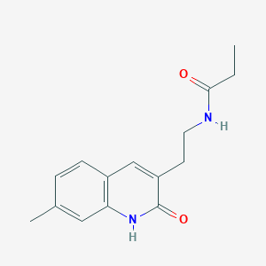 molecular formula C15H18N2O2 B2797914 N-(2-(7-甲基-2-氧代-1,2-二氢喹啉-3-基)乙基)丙酰胺 CAS No. 851405-19-1