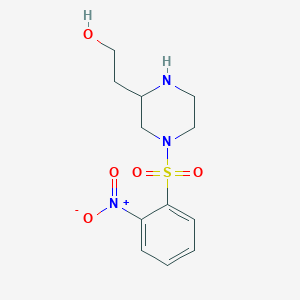 2-[4-(2-Nitrophenyl)sulfonylpiperazin-2-yl]ethanol