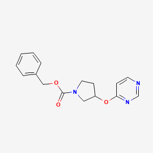 molecular formula C16H17N3O3 B2797917 Benzyl 3-(pyrimidin-4-yloxy)pyrrolidine-1-carboxylate CAS No. 2034328-01-1
