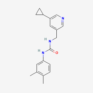 molecular formula C18H21N3O B2797918 1-((5-Cyclopropylpyridin-3-yl)methyl)-3-(3,4-dimethylphenyl)urea CAS No. 2034570-97-1