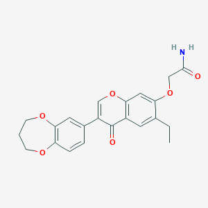 molecular formula C22H21NO6 B2797937 2-((3-(3,4-dihydro-2H-benzo[b][1,4]dioxepin-7-yl)-6-ethyl-4-oxo-4H-chromen-7-yl)oxy)acetamide CAS No. 610764-44-8
