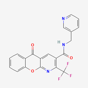 5-oxo-N-(3-pyridinylmethyl)-2-(trifluoromethyl)-5H-chromeno[2,3-b]pyridine-3-carboxamide