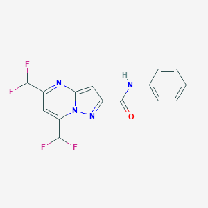 molecular formula C15H10F4N4O B279794 5,7-bis(difluoromethyl)-N-phenylpyrazolo[1,5-a]pyrimidine-2-carboxamide 