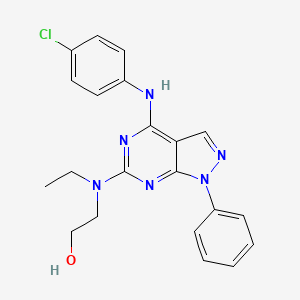 2-[{4-[(4-chlorophenyl)amino]-1-phenyl-1H-pyrazolo[3,4-d]pyrimidin-6-yl}(ethyl)amino]ethanol