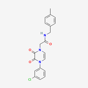 molecular formula C20H18ClN3O3 B2797962 2-(4-(3-chlorophenyl)-2,3-dioxo-3,4-dihydropyrazin-1(2H)-yl)-N-(4-methylbenzyl)acetamide CAS No. 904524-40-9