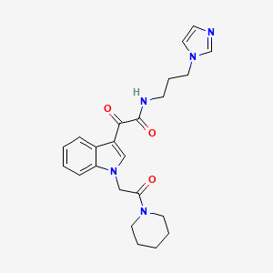 molecular formula C23H27N5O3 B2797974 N-(3-咪唑-1-基丙基)-2-氧代-2-(1-(2-氧代-2-哌啶-1-基乙基)吲哚-3-基)乙酰胺 CAS No. 872861-20-6