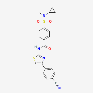 molecular formula C21H18N4O3S2 B2797976 N-(4-(4-cyanophenyl)thiazol-2-yl)-4-(N-cyclopropyl-N-methylsulfamoyl)benzamide CAS No. 923478-54-0