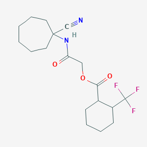 molecular formula C18H25F3N2O3 B2797978 [(1-Cyanocycloheptyl)carbamoyl]methyl 2-(trifluoromethyl)cyclohexane-1-carboxylate CAS No. 1427652-91-2