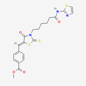 (Z)-methyl 4-((4-oxo-3-(6-oxo-6-(thiazol-2-ylamino)hexyl)-2-thioxothiazolidin-5-ylidene)methyl)benzoate