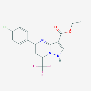 ethyl 5-(4-chlorophenyl)-7-(trifluoromethyl)-1,5,6,7-tetrahydropyrazolo[1,5-a]pyrimidine-3-carboxylate