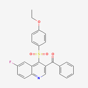 molecular formula C24H18FNO4S B2797983 [4-(4-乙氧基苯基)磺酰-6-氟喹啉-3-基]-苯甲酮 CAS No. 866895-77-4