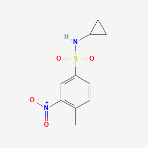 molecular formula C10H12N2O4S B2797991 N-环丙基-4-甲基-3-硝基苯磺酰胺 CAS No. 676583-30-5