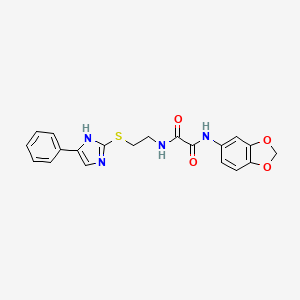N'-(1,3-benzodioxol-5-yl)-N-[2-[(5-phenyl-1H-imidazol-2-yl)sulfanyl]ethyl]oxamide