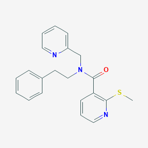 molecular formula C21H21N3OS B2797996 2-(methylthio)-N-phenethyl-N-(pyridin-2-ylmethyl)nicotinamide CAS No. 1286718-19-1
